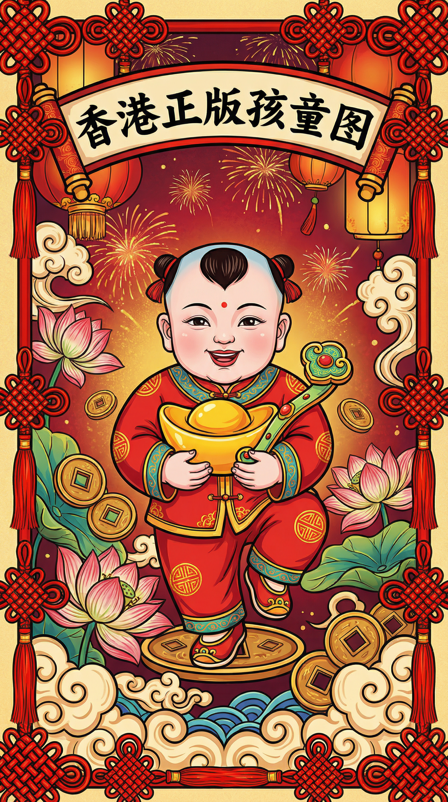 香港正版孩童图 - 传统吉祥彩票图案